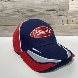 Peterbilt Colorblock Hat Cap Red Oval Logo Cotton Twill Adjustable Strap